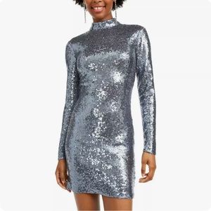 B. Darlin Sequined Cut-Out Back Mock Neck Mini Dress Juniors. 13/14 & 9/10 BNWT